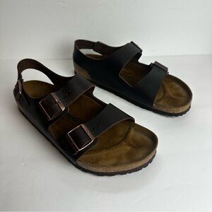 Birkenstock Milano Sandals Men's Size 13 EU 46 Shoes Brown Oiled Leather Germany